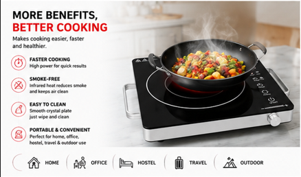 Infrared Electric Cooker Imported- 1 Year Warranty